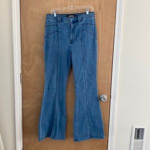 Express Bell Flare Super High Rise Jeans
